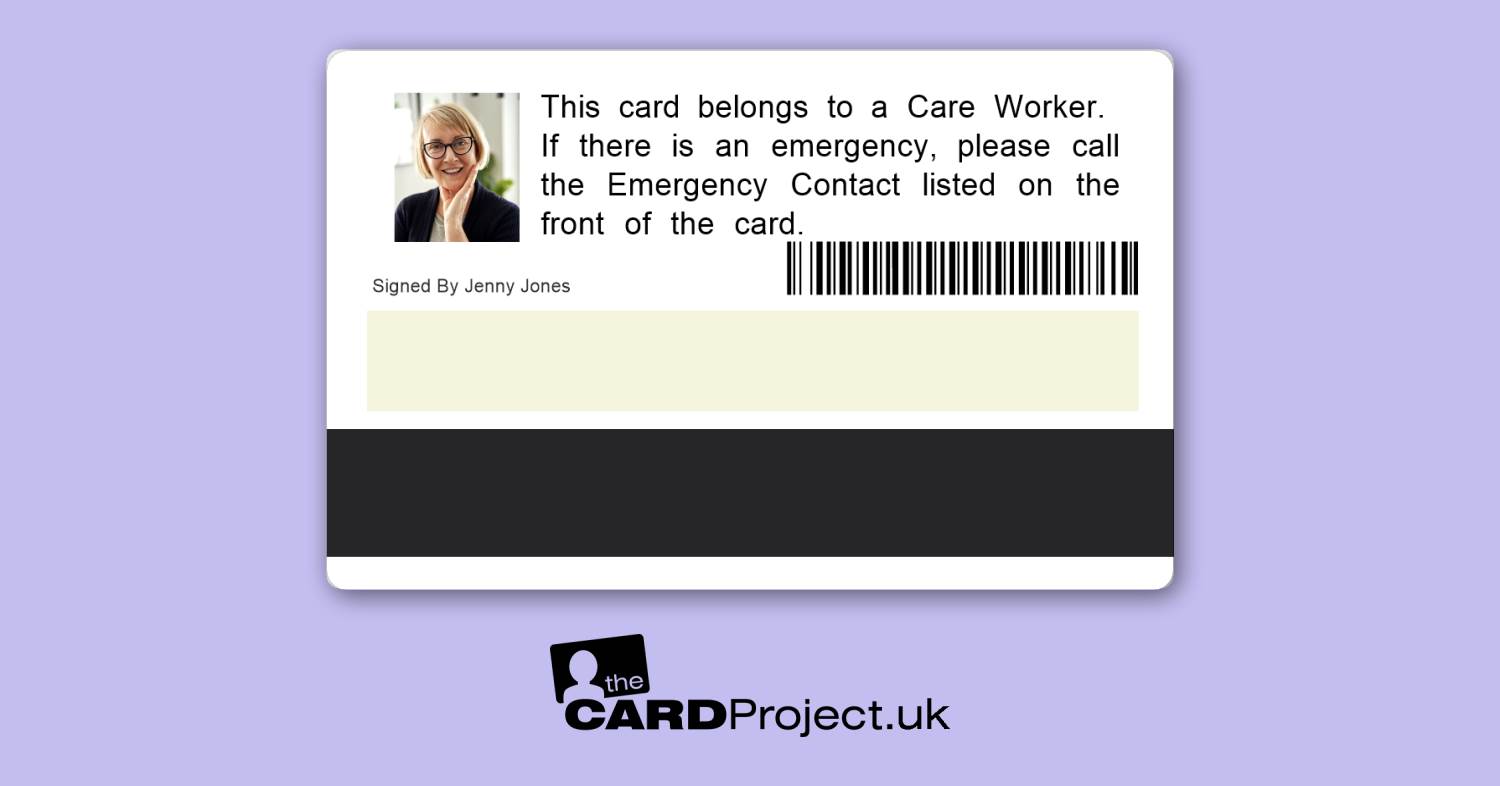 Care Worker ID Card Premium (REAR)